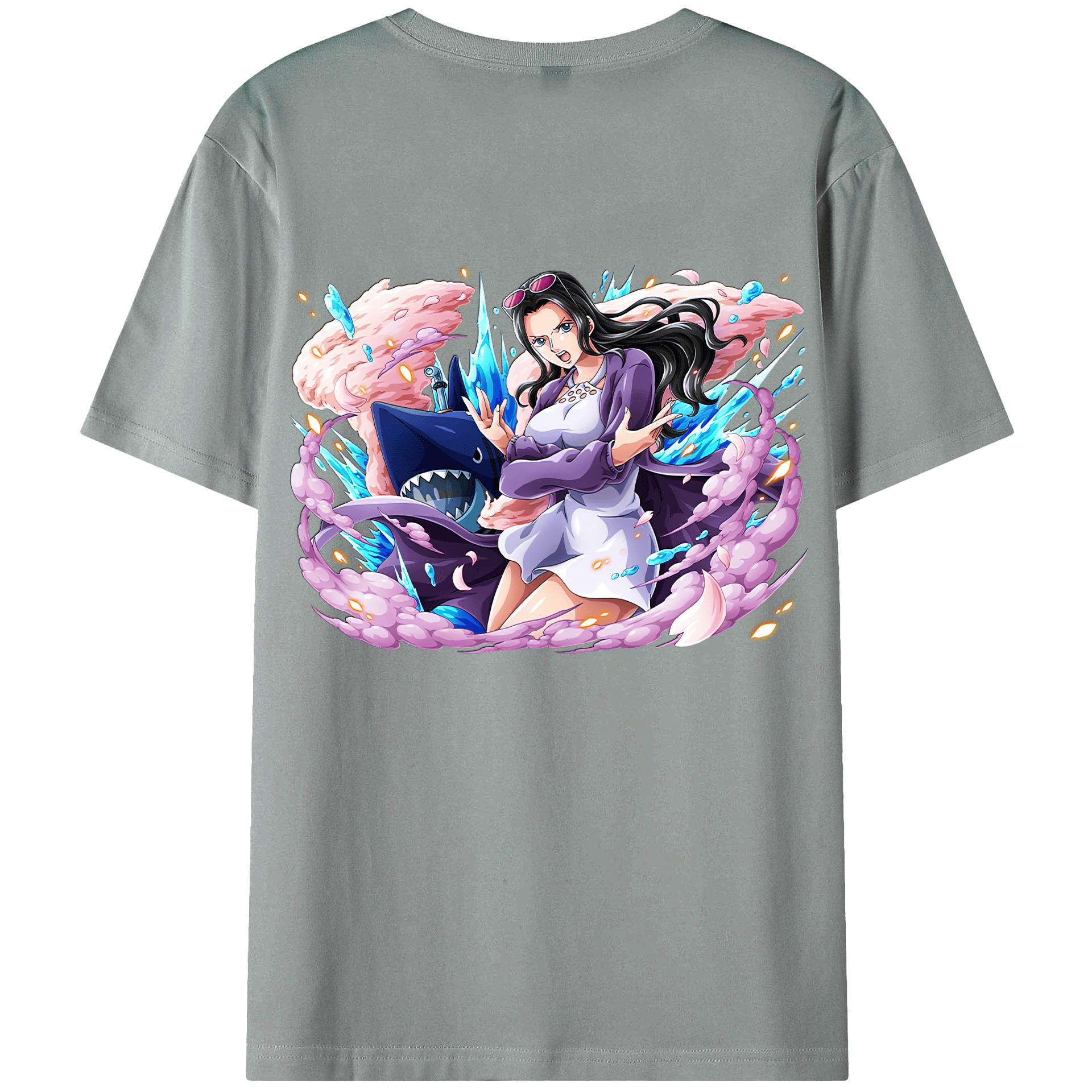 ワンピース ニコ・ロビン ONE PIECE Nico Robin 綿100％ メンズ半袖Tシャツ（バックプリント） 通気性